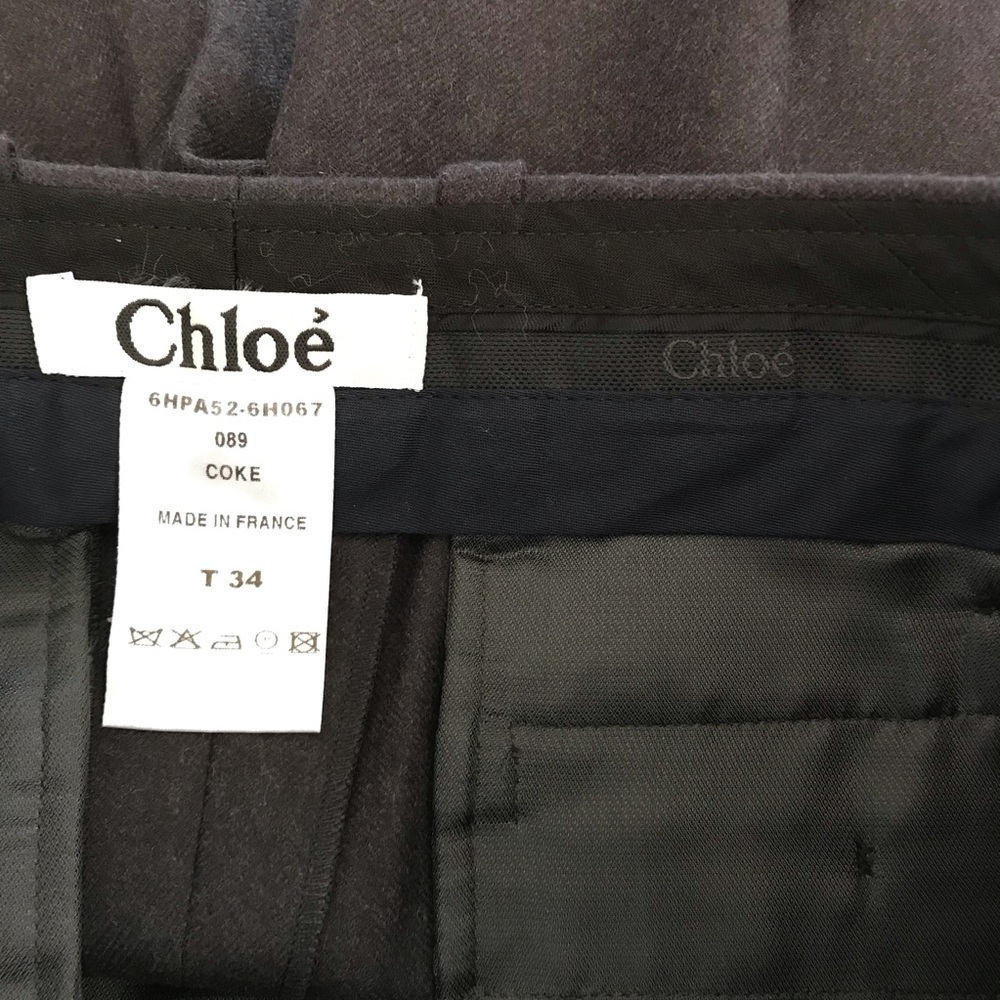 CHLOÉ WOOL STRAIGHT PANTS - GREY SIZE 34 made in France B48 - Picture 5 of 9